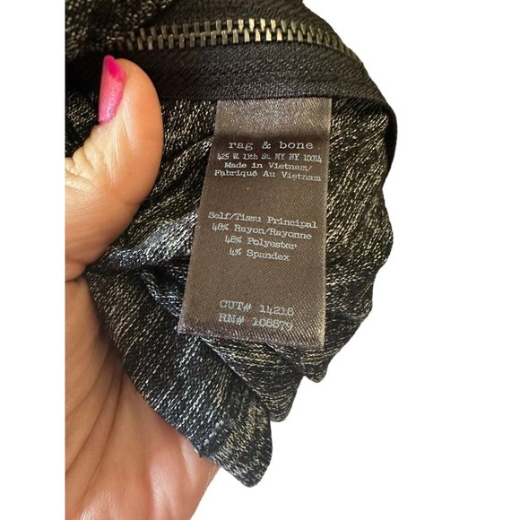 Rag And Bone Camden Zippered Heather Gray Long‎ Sleeve Oversized XS GUC #C4-5 - Picture 5 of 6